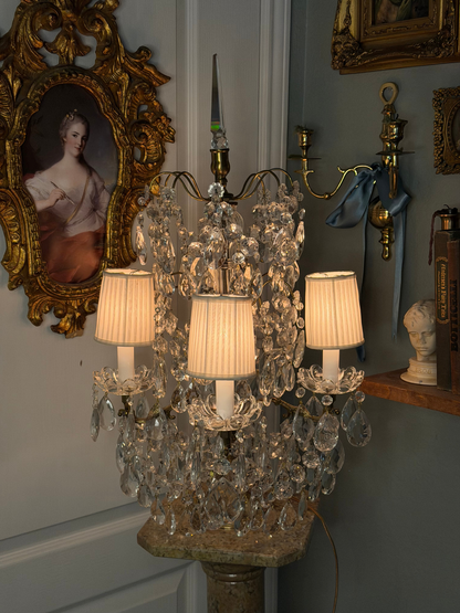 Brass & Crystal Tabletop Chandlier #2