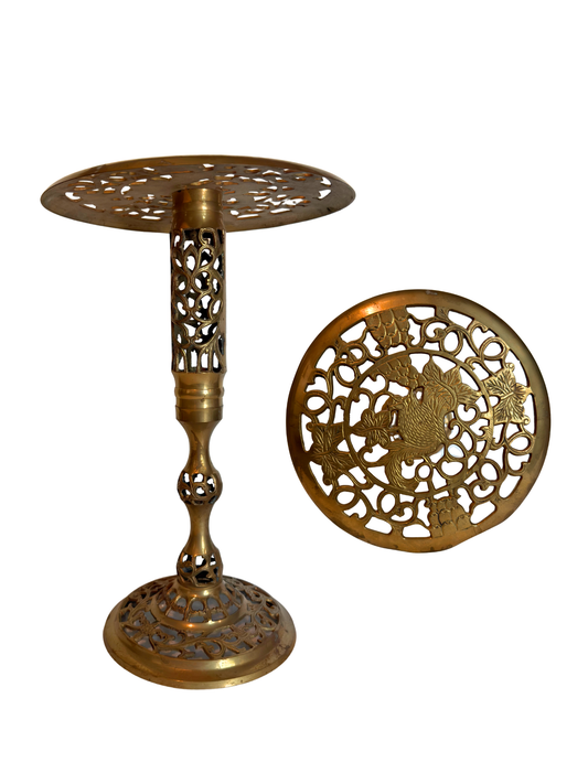 Brass Pedestal Plant Stand/Side Table