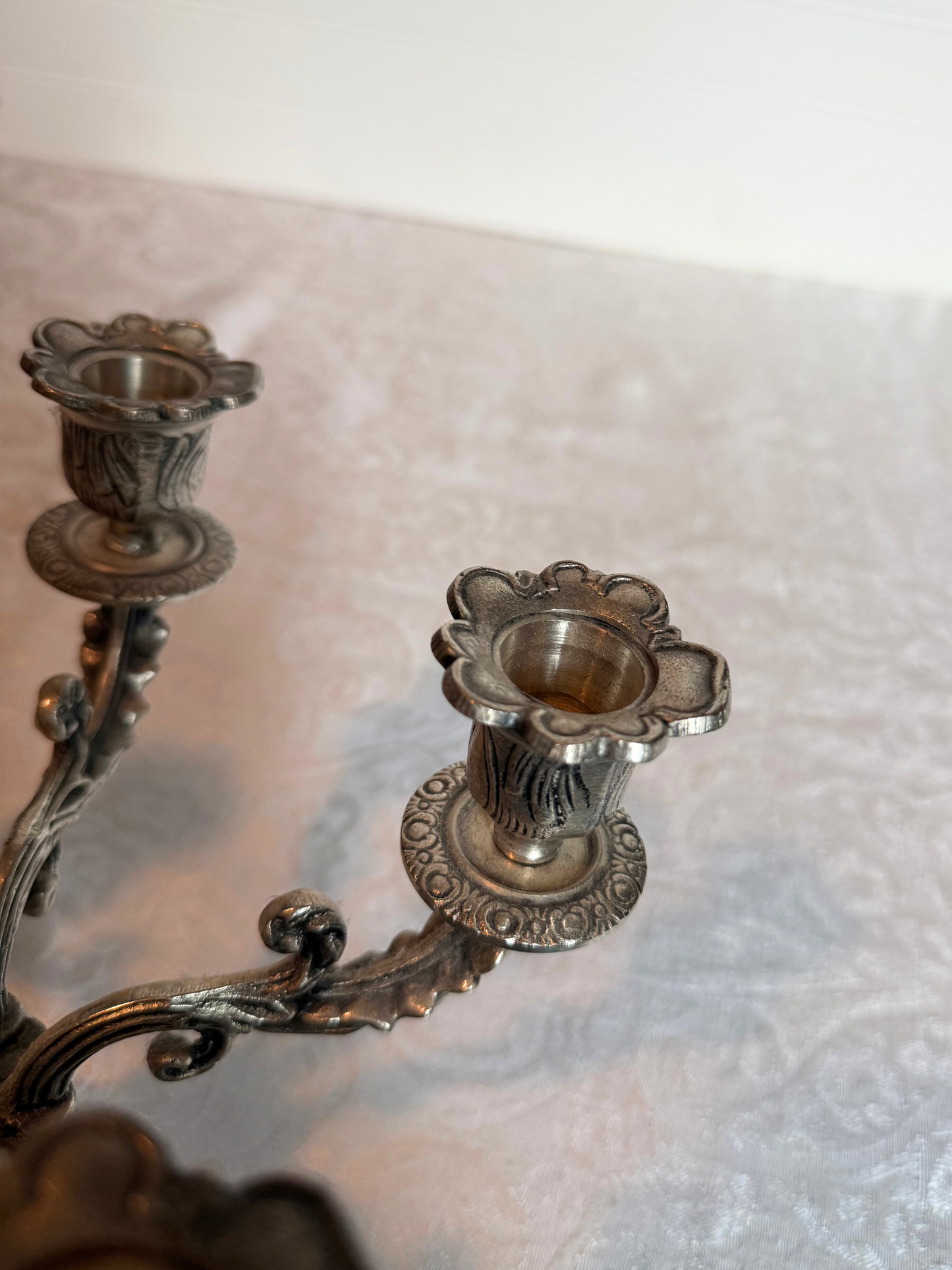 Silver Plated Mermaid Angel Candelabras