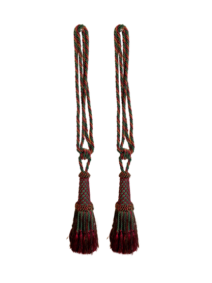 Pair of Red & Green Curtain Tieback Tassels