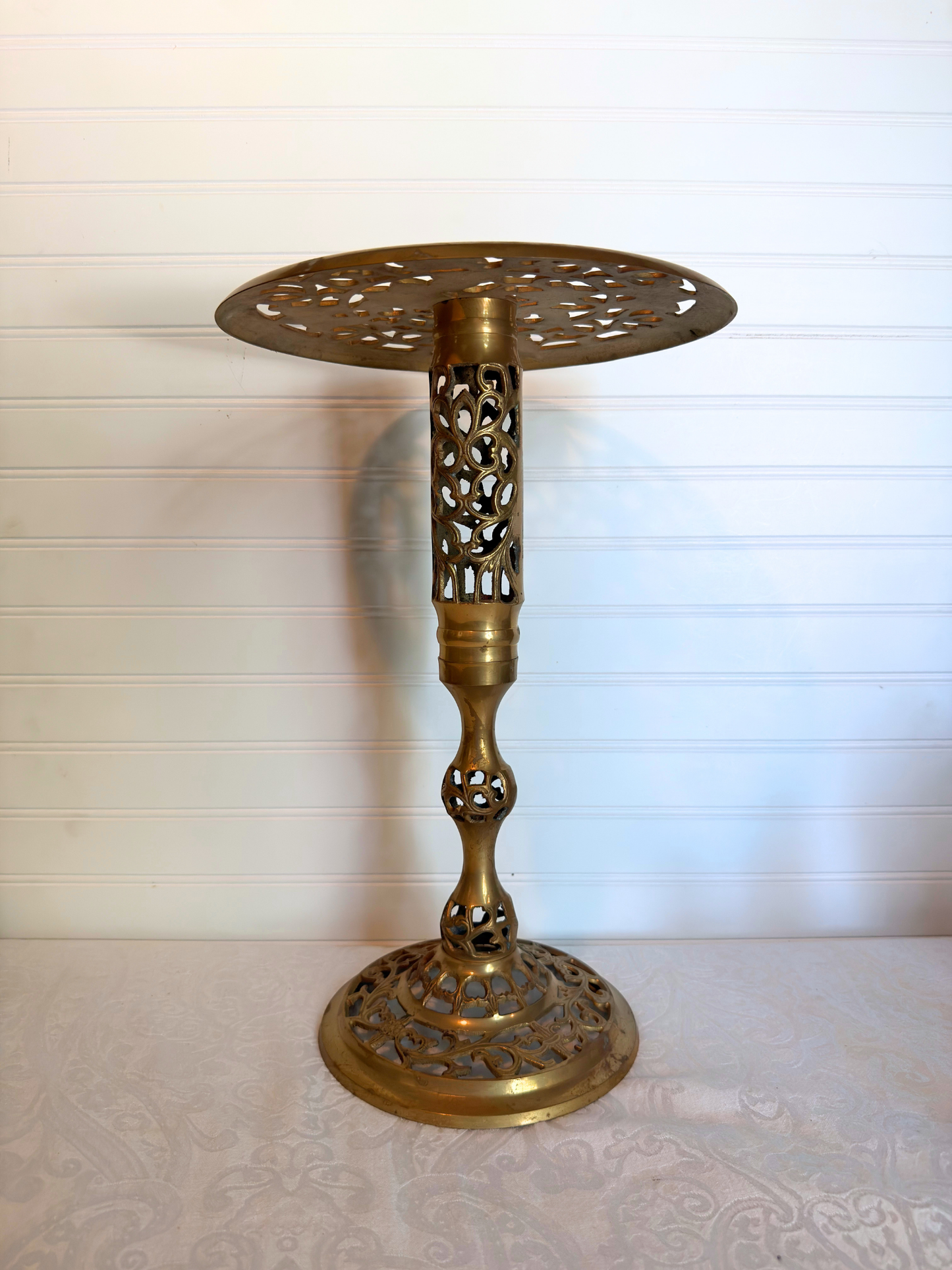 Brass Pedestal Plant Stand/Side Table