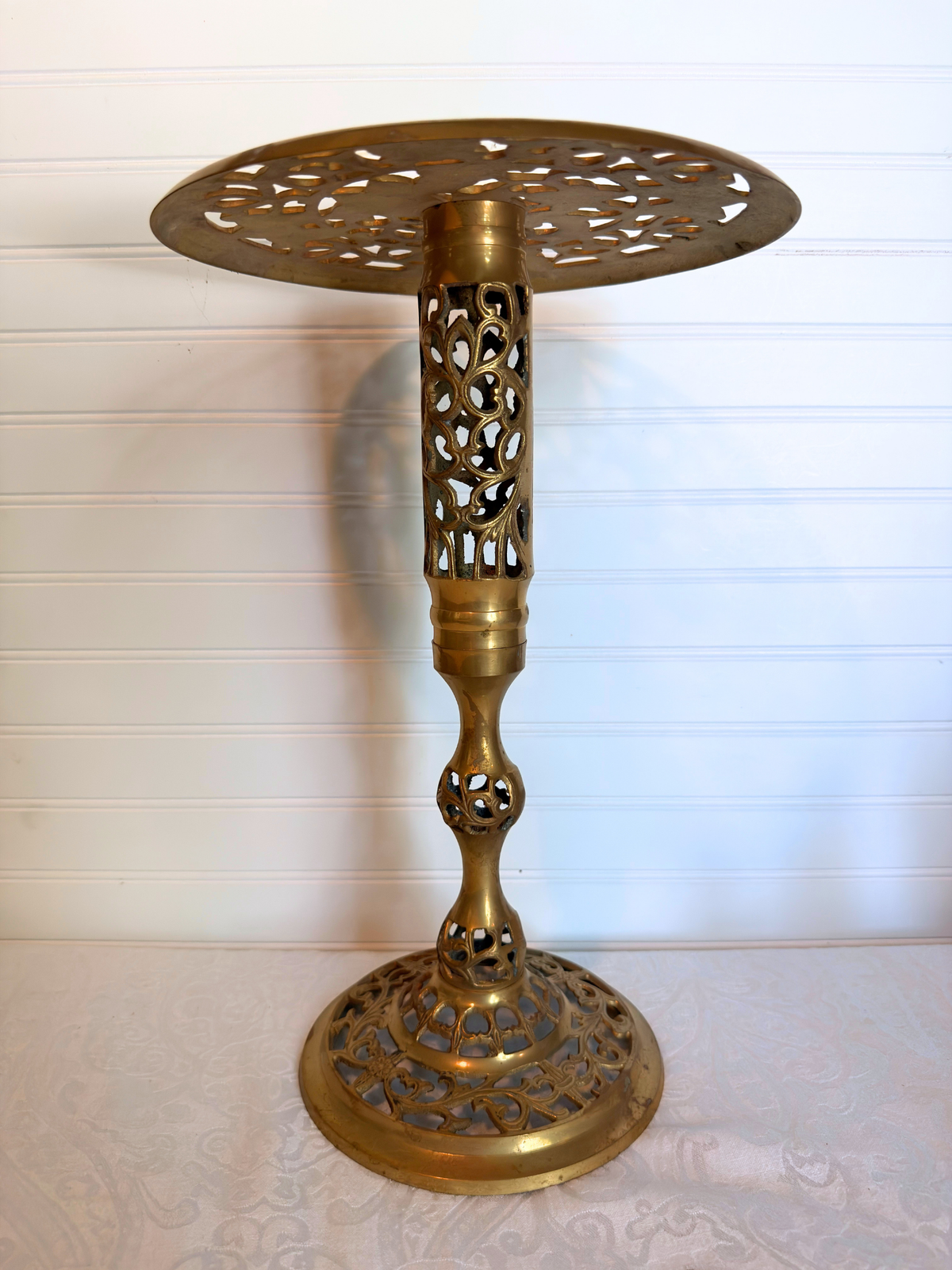 Brass Pedestal Plant Stand/Side Table
