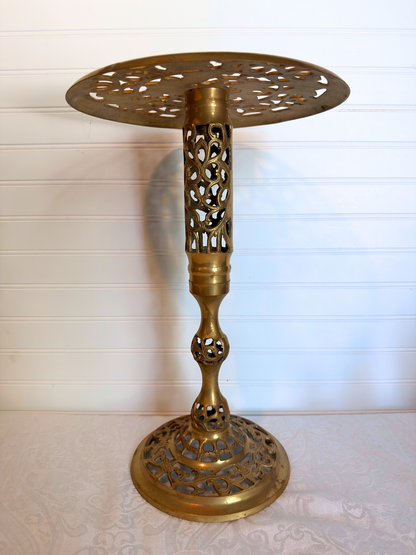 Brass Pedestal Plant Stand/Side Table
