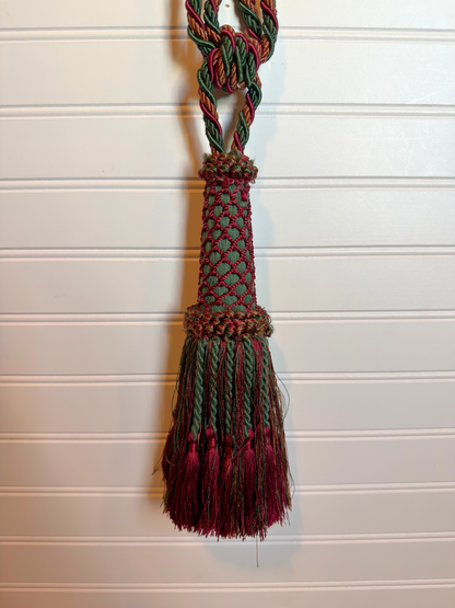 Pair of Red & Green Curtain Tieback Tassels