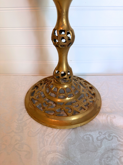 Brass Pedestal Plant Stand/Side Table