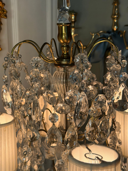 Brass & Crystal Tabletop Chandlier #2