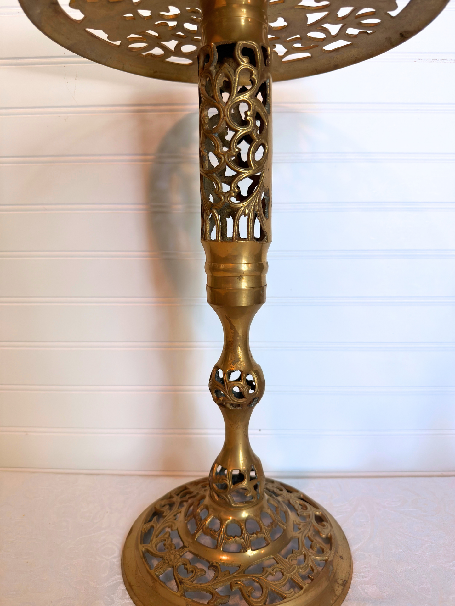 Brass Pedestal Plant Stand/Side Table