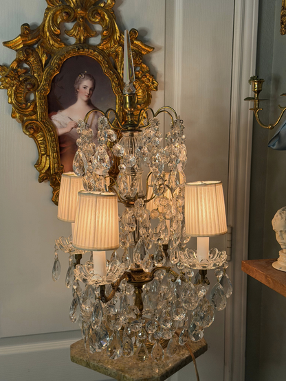 Brass & Crystal Tabletop Chandlier #2