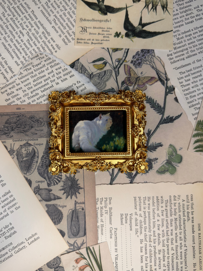 Small White Cat #2 Magnet