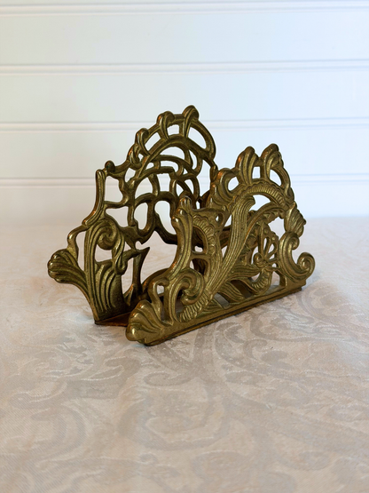 Ornate Brass Letter/Napkin Holder