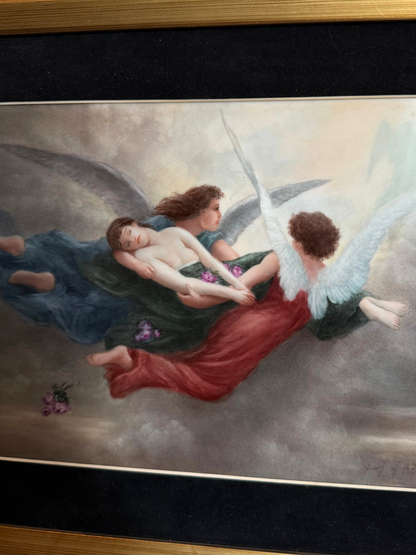 The Soul Carried to Heaven Painting on Porcelain