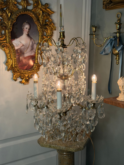 Brass & Crystal Tabletop Chandlier #2