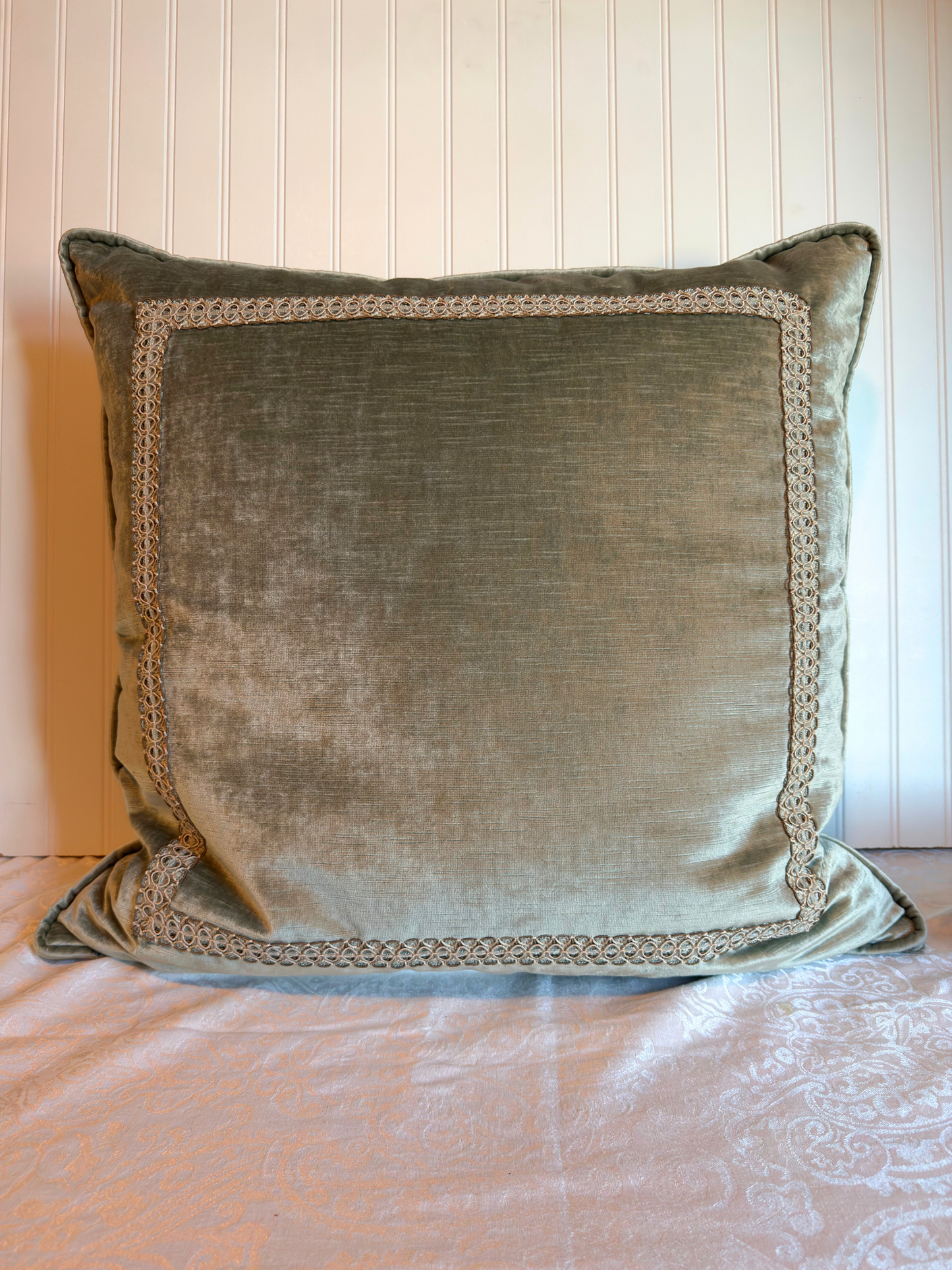 Pair of Velvet Light Dusty Blue-Green Pillow Covers