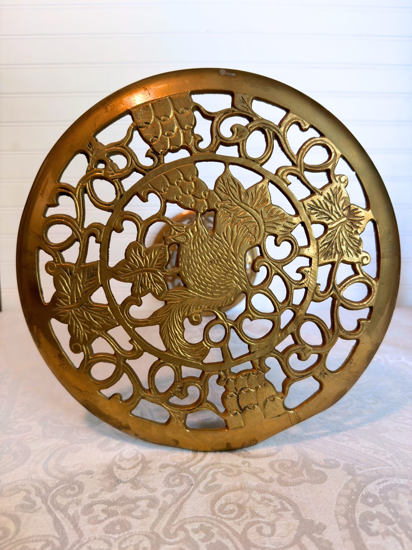 Brass Pedestal Plant Stand/Side Table