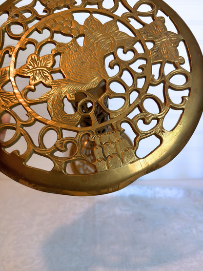 Brass Pedestal Plant Stand/Side Table
