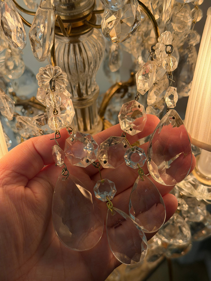 Brass & Crystal Tabletop Chandlier #2