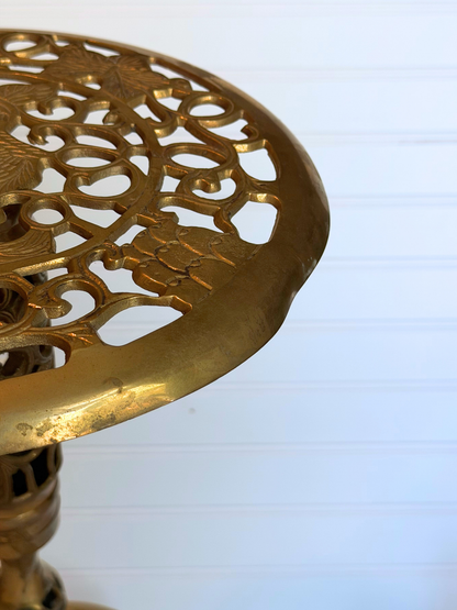 Brass Pedestal Plant Stand/Side Table
