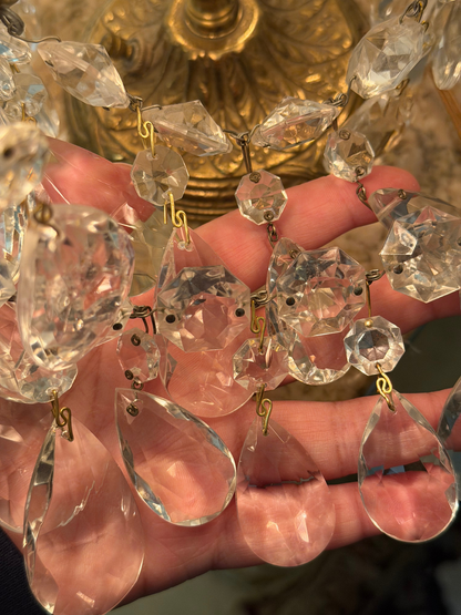 Brass & Crystal Tabletop Chandlier #2