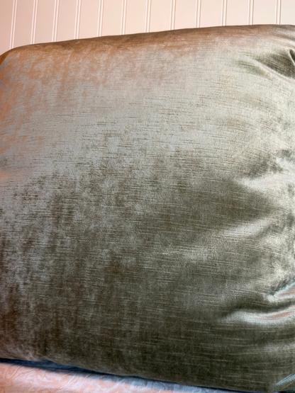 Pair of Velvet Light Dusty Blue-Green Pillow Covers