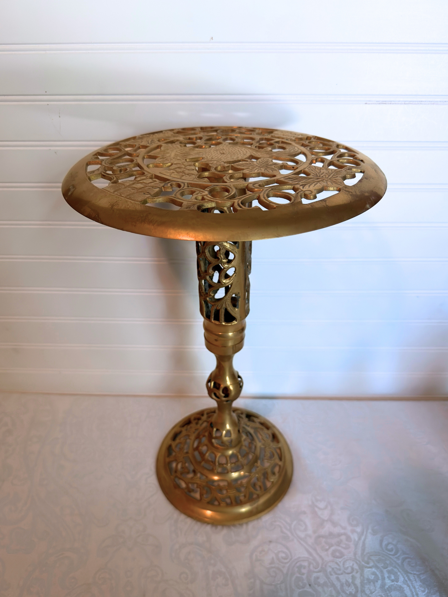 Brass Pedestal Plant Stand/Side Table
