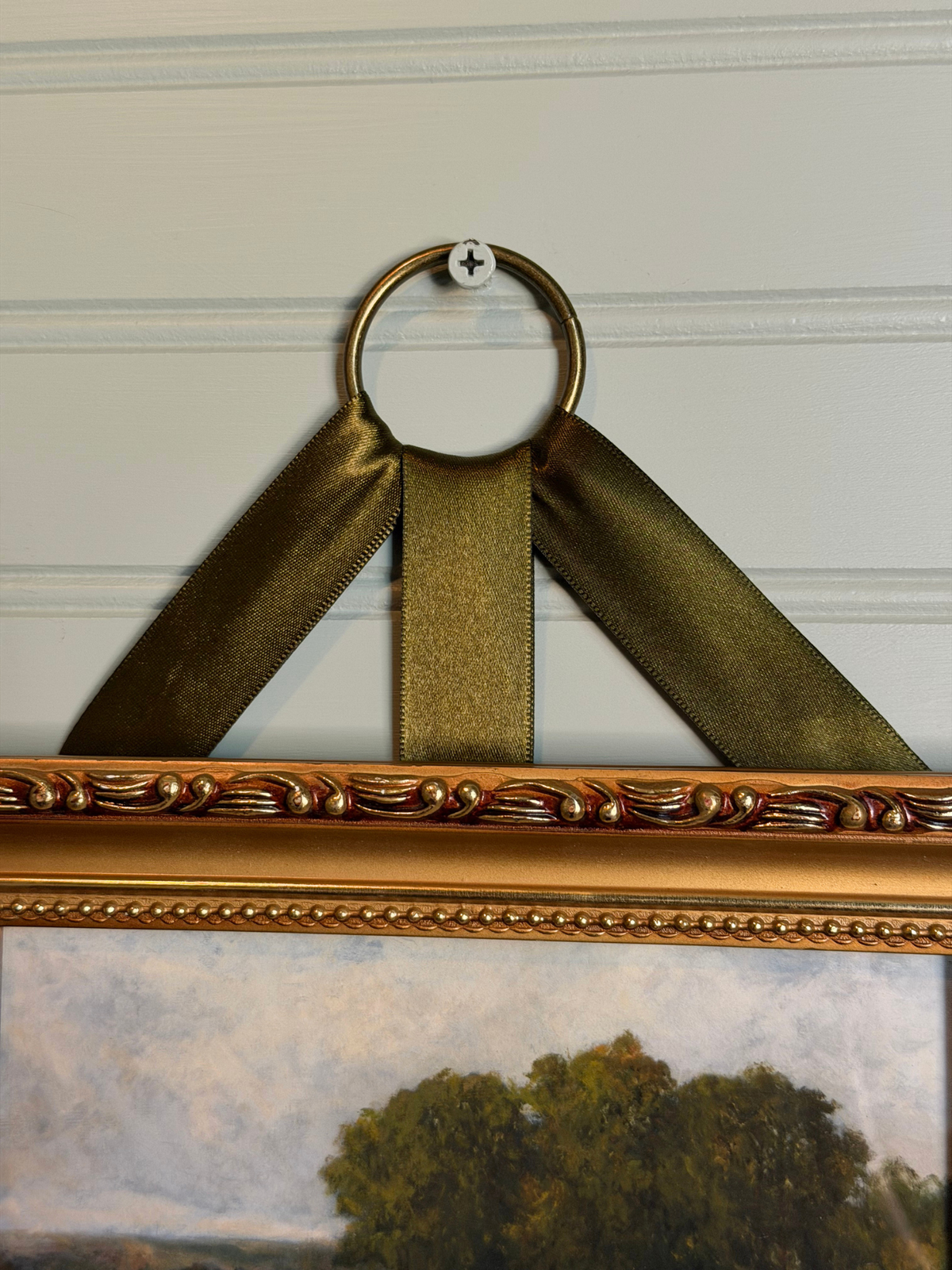 Framed Cows Near Stream Giclee Print
