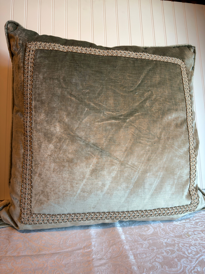 Pair of Velvet Light Dusty Blue-Green Pillow Covers