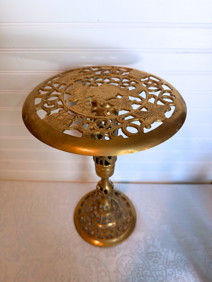 Brass Pedestal Plant Stand/Side Table