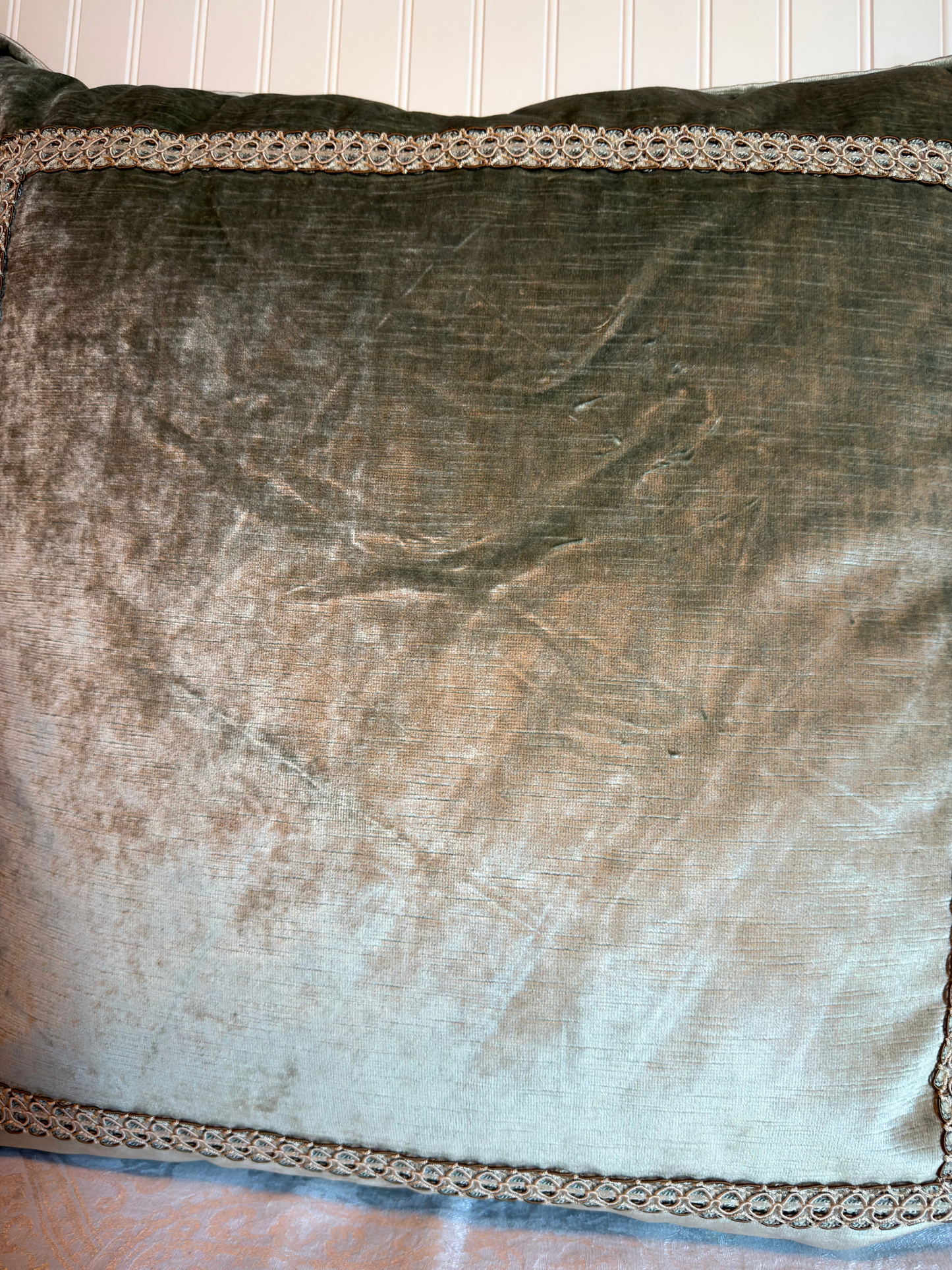 Pair of Velvet Light Dusty Blue-Green Pillow Covers