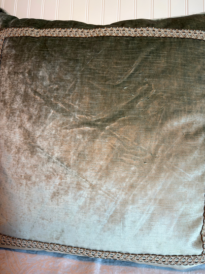 Pair of Velvet Light Dusty Blue-Green Pillow Covers