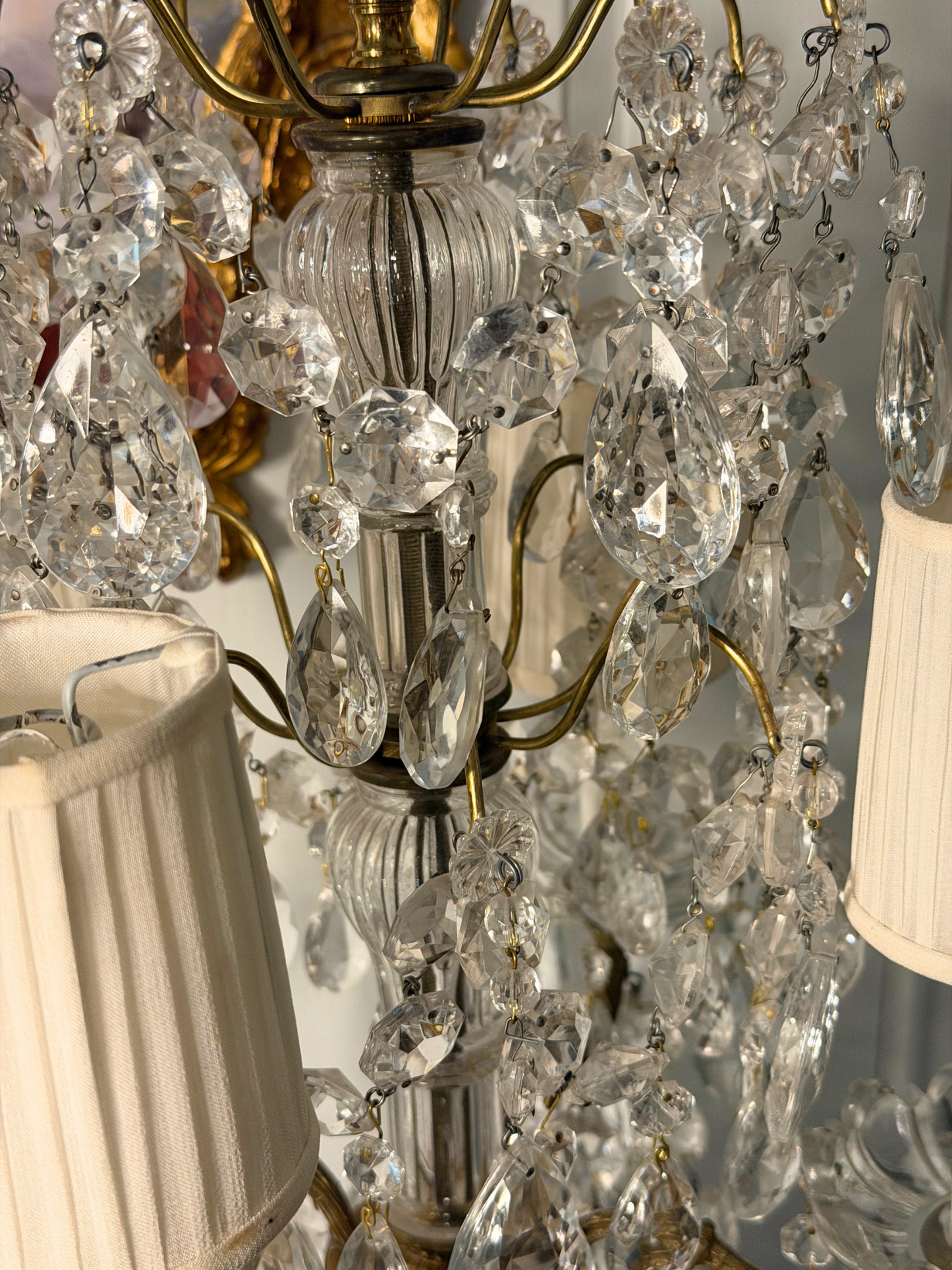 Brass & Crystal Tabletop Chandlier #2