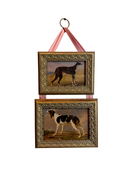 Double Framed Landscape with Dogs Giclee Prints