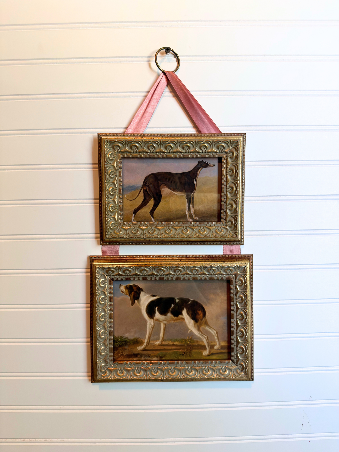 Double Framed Landscape with Dogs Giclee Prints