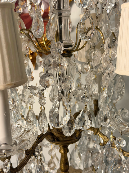 Brass & Crystal Tabletop Chandlier #2