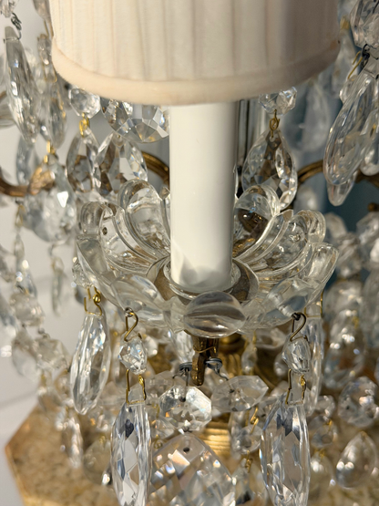 Brass & Crystal Tabletop Chandlier #2