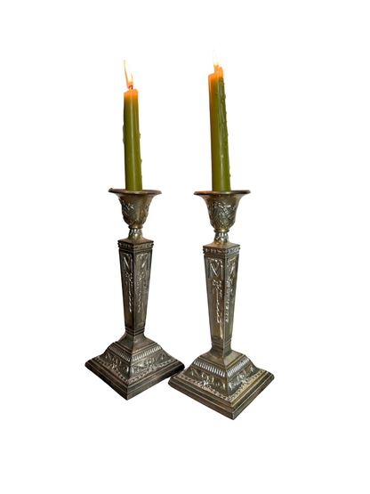 Ornate Silver Candle Holders