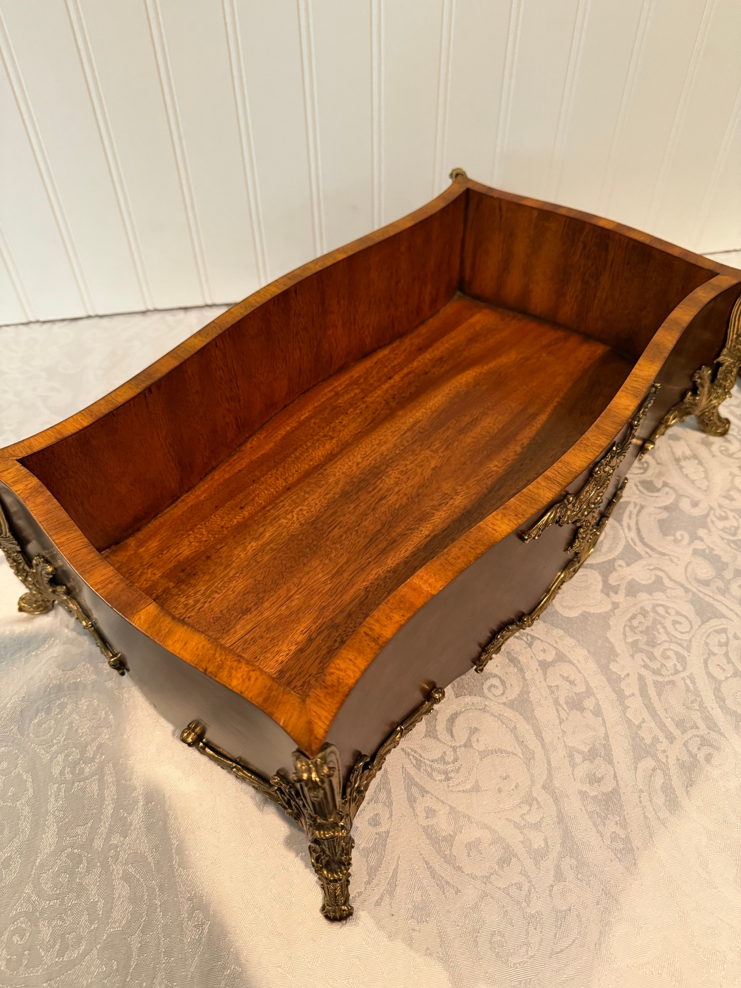 20th Century Burlwood & Brass Box
