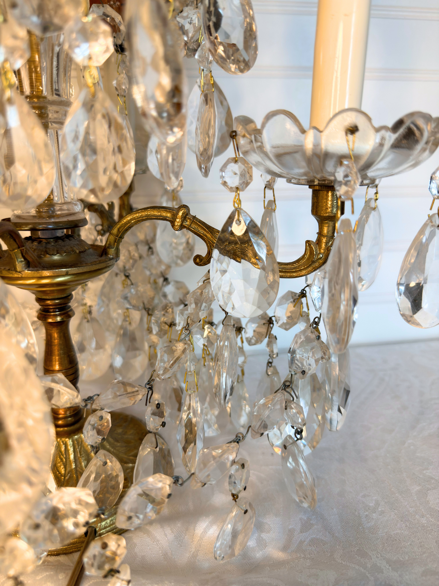 Brass & Crystal Tabletop Chandelier