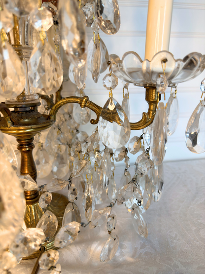 Brass & Crystal Tabletop Chandelier