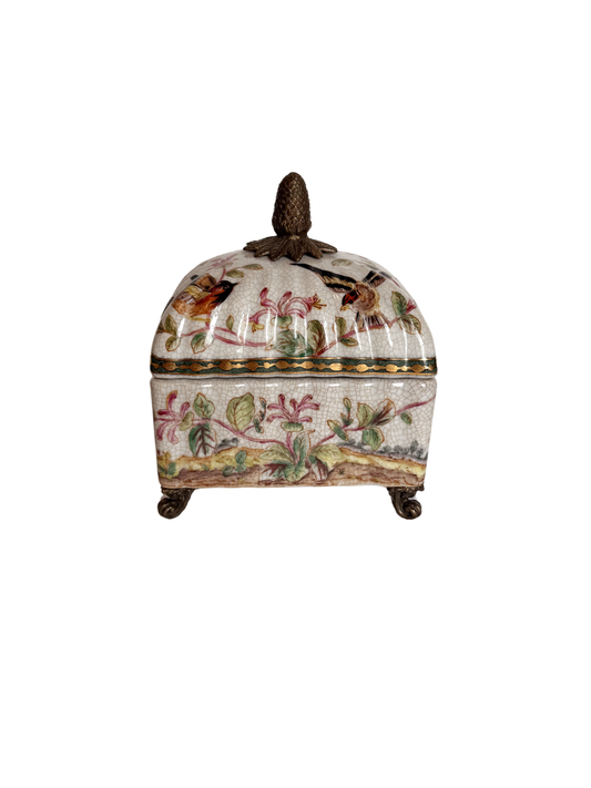 Porcelain & Bronze Trinket Dish
