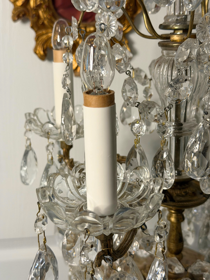 Brass & Crystal Tabletop Chandlier #2