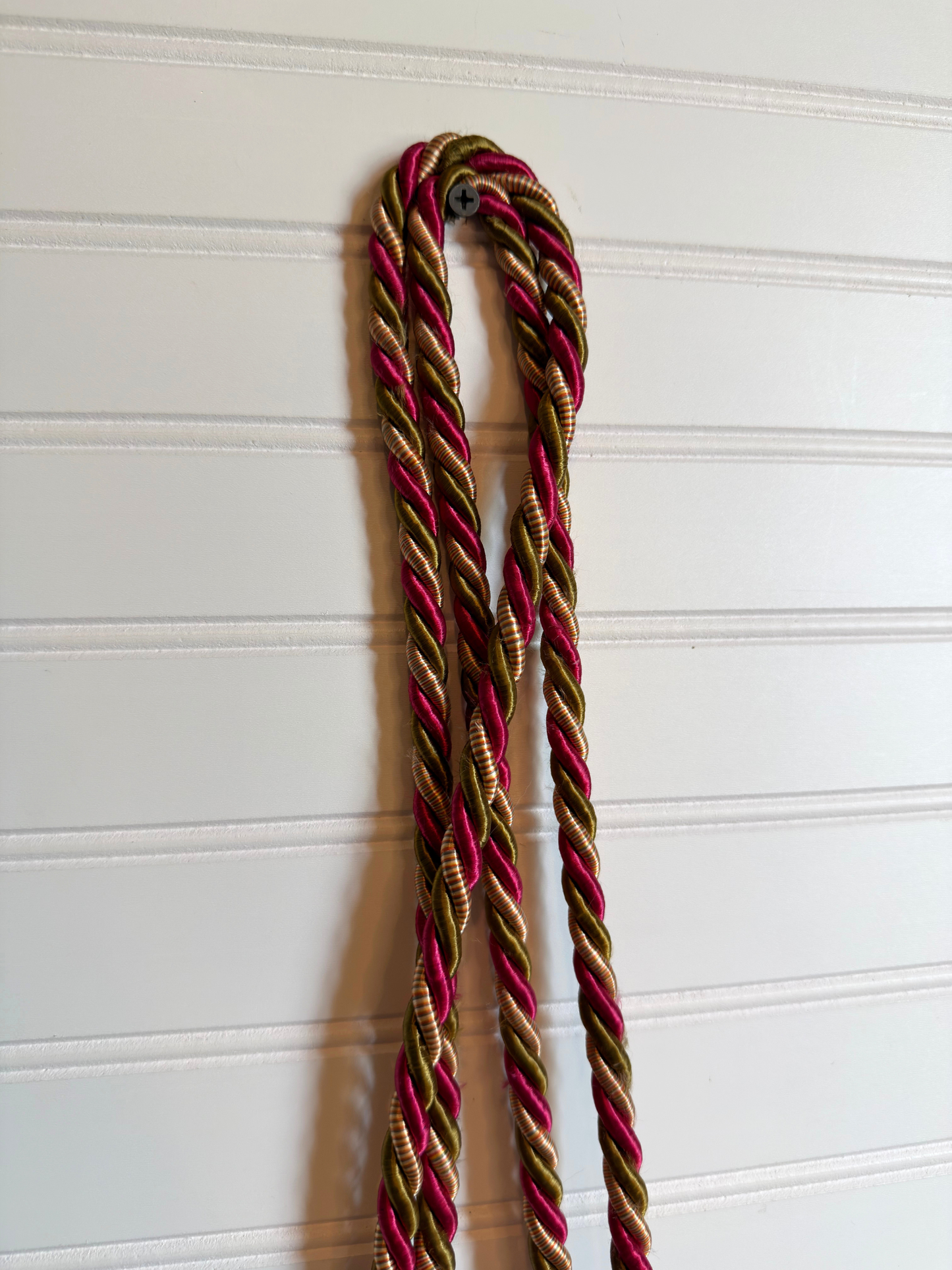 Pair of Dark Olive Green & Hot Pink Curtain Tieback Tassels