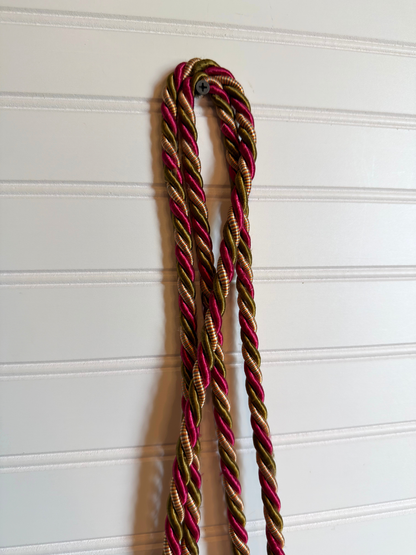 Pair of Dark Olive Green & Hot Pink Curtain Tieback Tassels