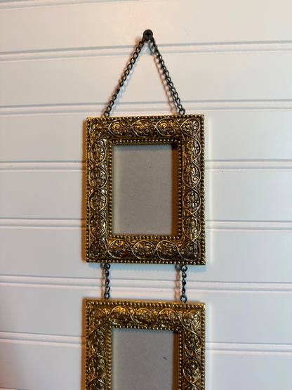 Gold Ornate Frames Connected By Chain