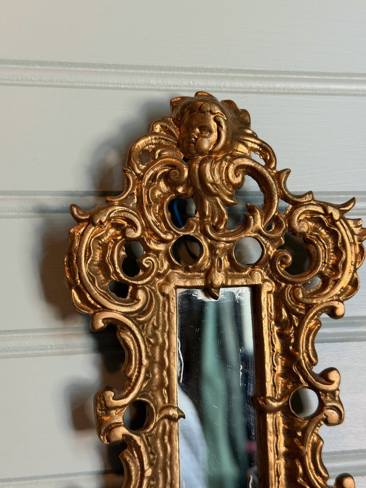 Gilt Metal Mirrored Wall Sconce