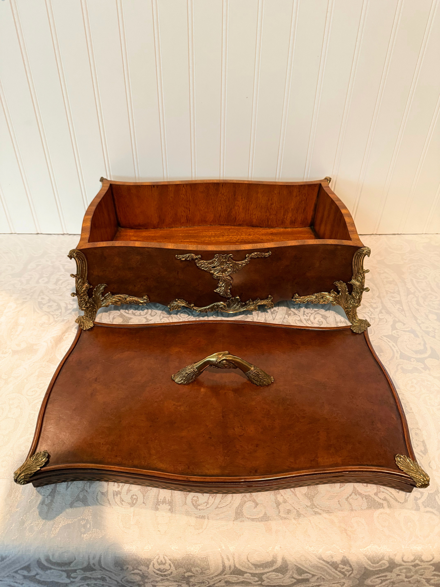 20th Century Burlwood & Brass Box