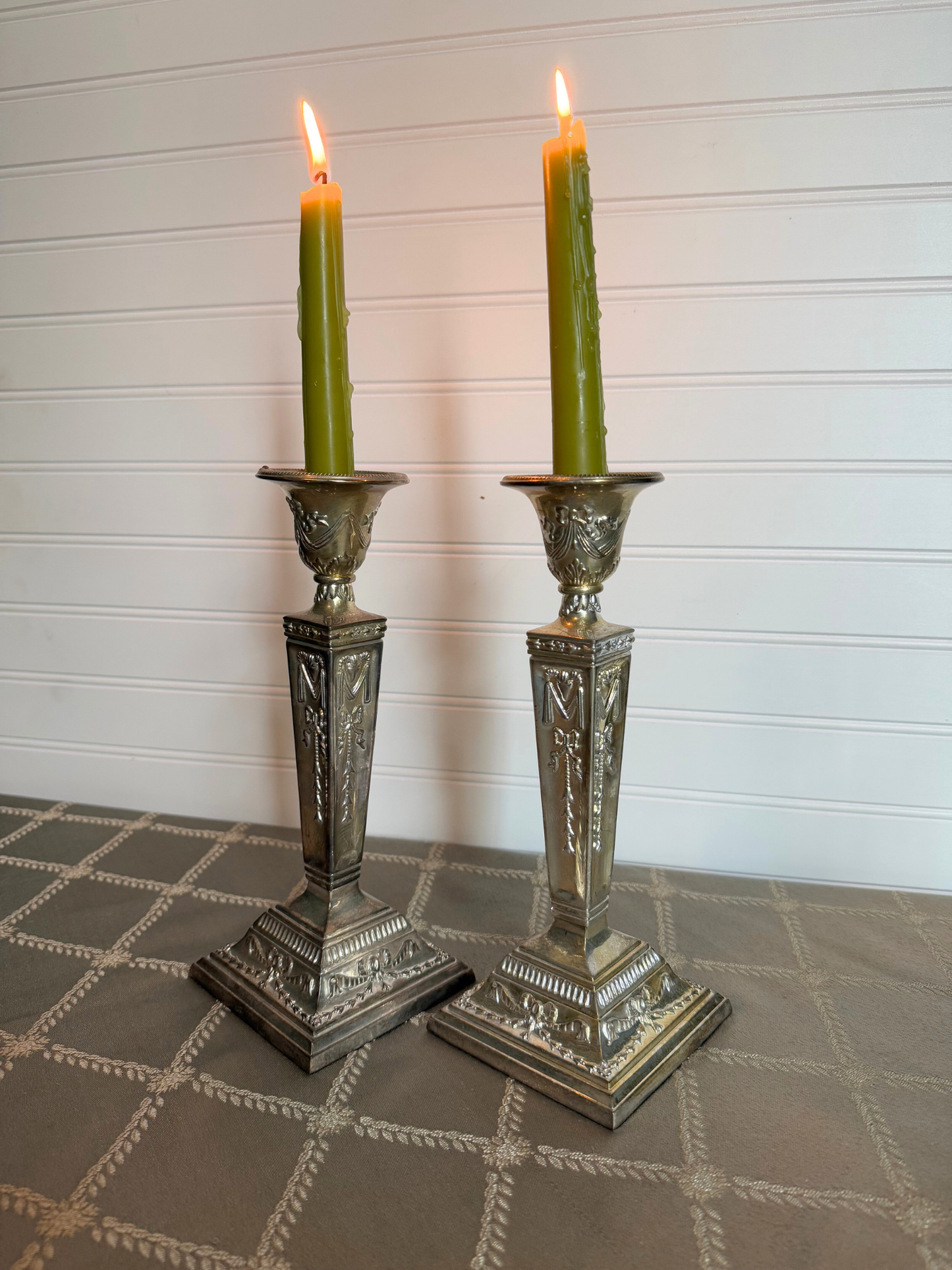 Ornate Silver Candle Holders