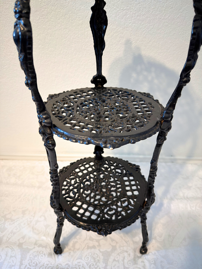 Black Cast Iron 3-Tier Plant Stand/Shelf