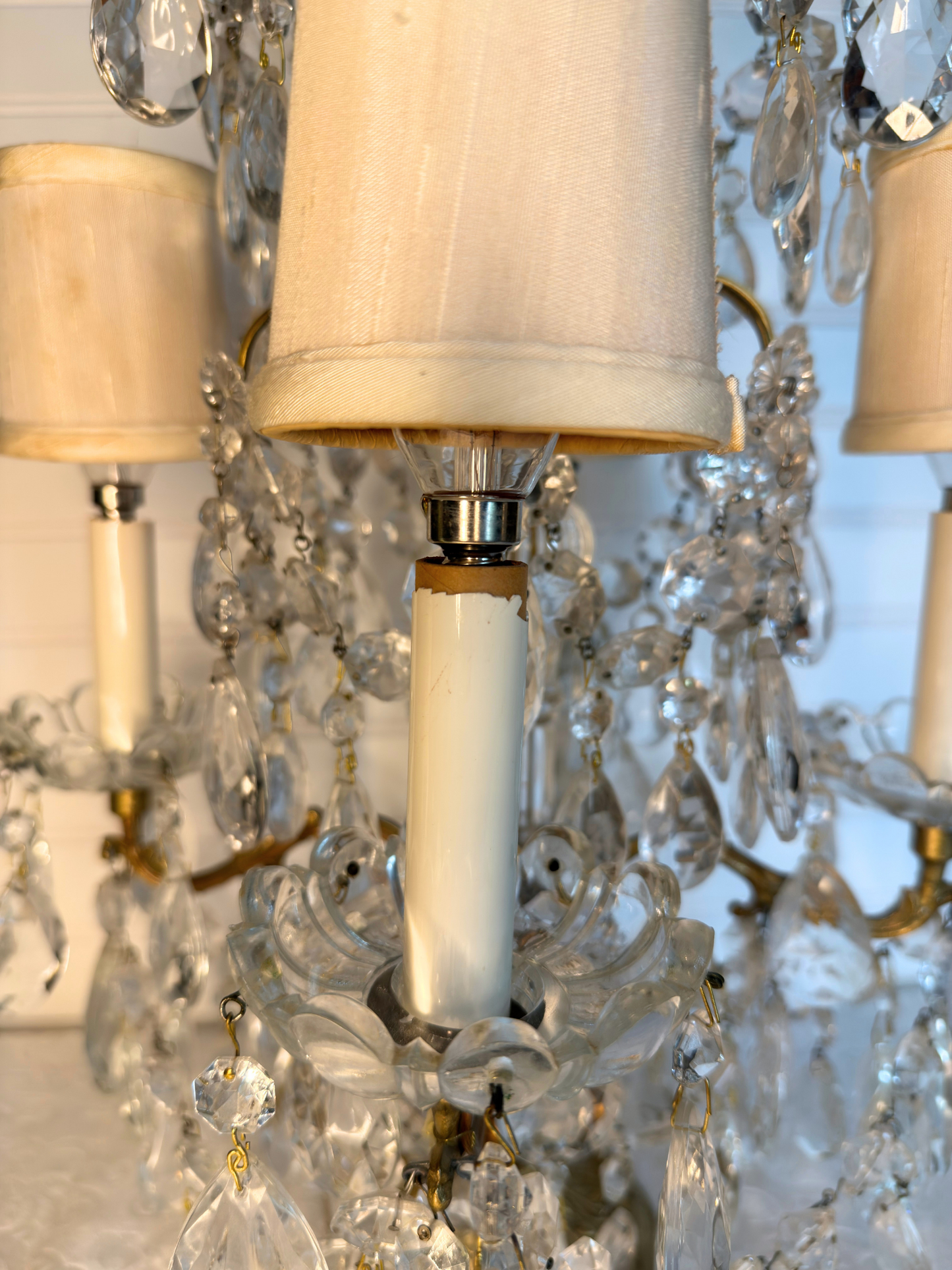 Brass & Crystal Tabletop Chandelier