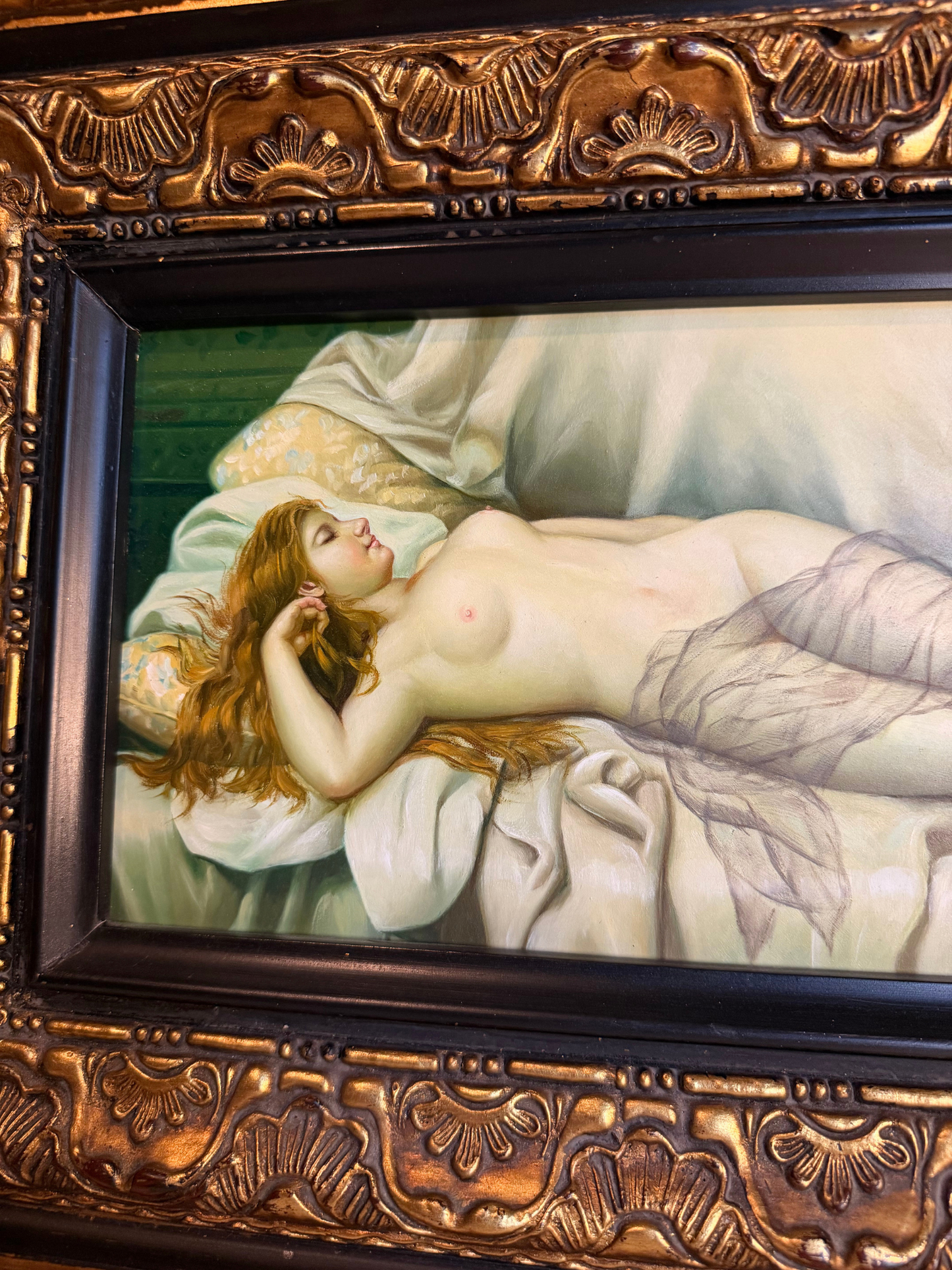 Reclining Nude Lady Oil Painting