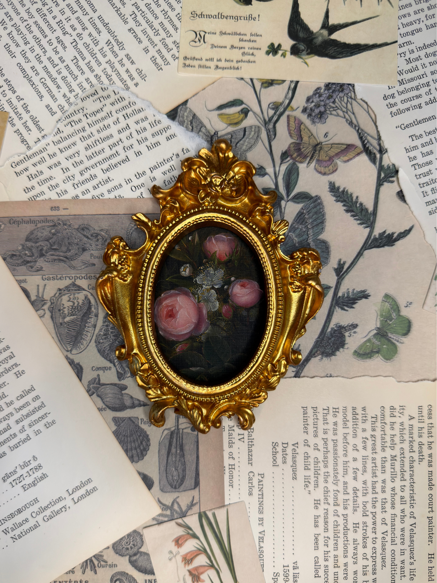 Small White Lilies & Roses #1 Magnet